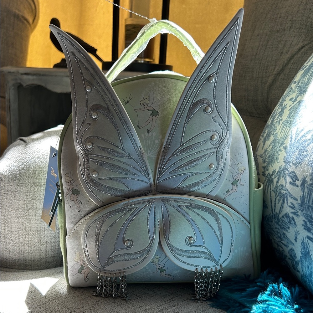 Disney Tinker Bell Butterfly Backpack - White and Silver